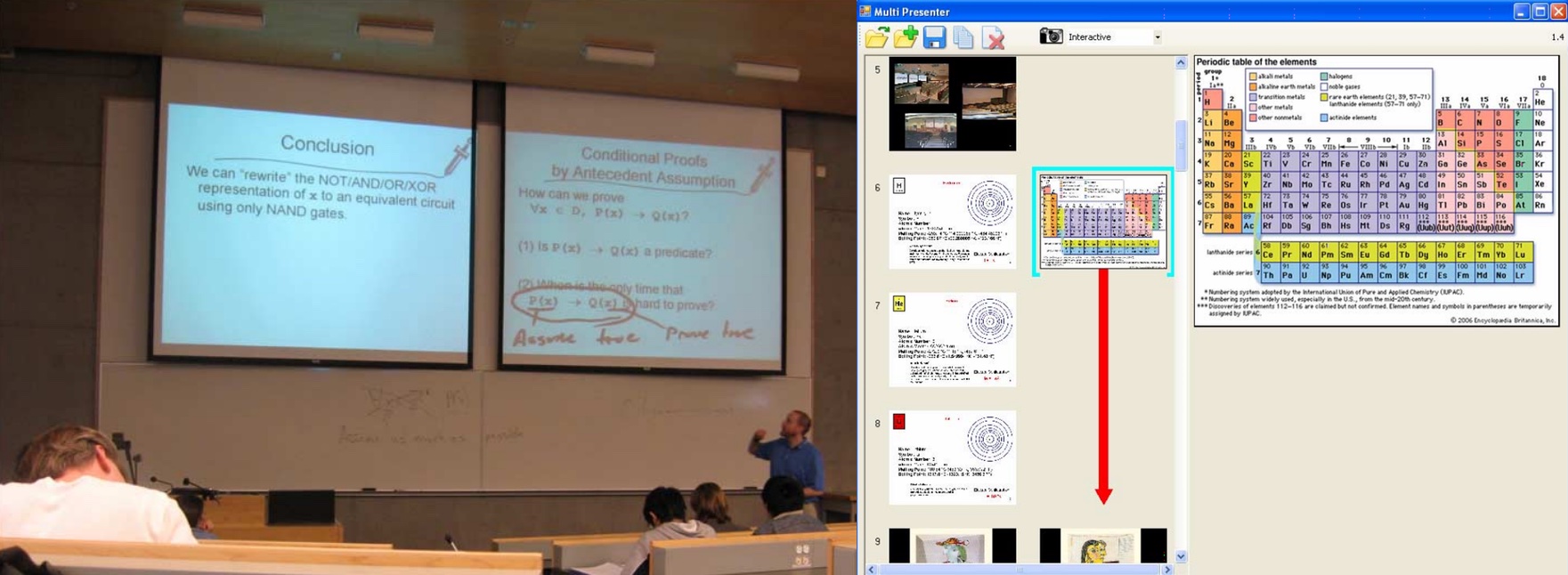 MultiPresenter takes advantage of lecture halls with multiple projectors, allowing them to be used flexibility and independently where appropriate.